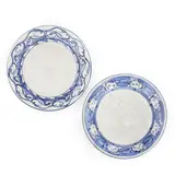 Dedham Pottery, "Upside Down Dolphin" and "Pond Lily" Plates