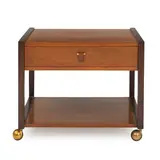 Edward Wormley, for Dunbar Side Table on Casters, 1950, walnut veneer