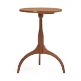 Thomas Moser Cherry Candlestand, Auburn, Maine, dated 1986, ink mark "Thomas Moser Cabinetmakers, New Auburn Maine 1986" and maker's signature, ht. 26, dia. 17 1/2 in.