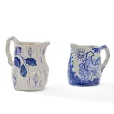 Dedham Pottery, "Night and Morning" and "Oak Block" Pitchers