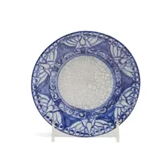 "Peacock" Pattern Plate by Dedham Pottery, sold May 2023