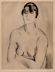 Iosif Iser, Modelul (Suzanne Caudal), 1927-1928, acvaforte și gravură cu acul