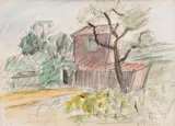 Theodor Pallady, Le chemin la deux fermes, anii '30, acuarelă și creion pe hârtie