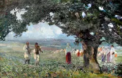 Arthur Verona, Serbare câmpenească, 1913-1915, ulei pe carton