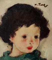 Nicolae Tonitza, Cap de copil (Nineta Gusti), 1924-1926, ulei pe carton