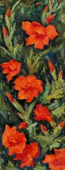 Gladiole by Nicolae Tonitza, mijlocul anilor '30, ulei pe carton, sold Dec 2023