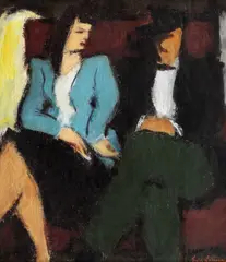 Tudor Lorman, În tren, 1947, ulei pe pânză