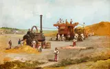 Ludovic Bassarab, La treierat, ulei pe carton