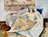 Iosif Iser, Odaliscă în interior, 1932, guașă pe hârtie
