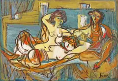 Marcel Janco, Femmes nues, 1934, ulei pe carton