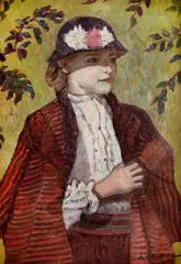Leon Viorescu, Tânără din Făgăraș, cca. 1927, ulei pe carton