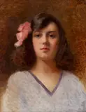Titus Alexandrescu, Fundița roz, ulei pe pânză