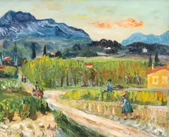 David Peretz, Summer day in Sainte-Victoire, oil on canvas