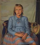 Bocho Donev, Portrait of a little girl, 1940, oil on canvas