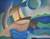 Nikolay Diulgheroff, Seascape, cca. 1930, oil on canvas