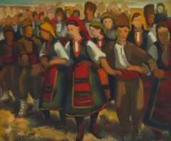 Bocho Donev, Traditional dance, 1940, oil on canvas