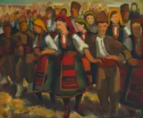 Bocho Donev, Traditional dance, 1940, oil on canvas