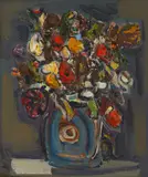 Hristo Todorov, Spring flowers, oil on plywood