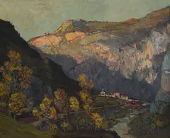 Cherepish Monastery by Ivan Trichkov, oil on canvas, sold Dec 2023