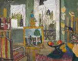 Vasilka Moneva, Derain's studio and the black cat, oil on canvas