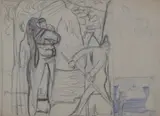 Ivan Milev, Sketch for the Legend of the Holy Mountain, 1926, pencil on paper
