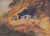 Konstantin Shtarkelov, Aladzha Monastery, watercolour and pencil on paper