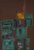 Street in old Plovdiv by Georgi Bozhilov-Slona, 1987, oil on fiberboard, offered Dec 2023