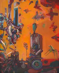 Rumen Skorchev, Procession, 1996, oil on canvas