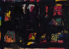 Movement by Ivan Georgiev-Rembrandа, tempera and ink on colored paper, offered Dec 2023