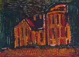 Genko Genkov, Synagogue, cca. 1970, oil on thin cardboard laid on plywood