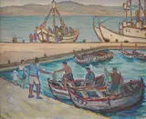 Vasil Todorov, Fishermen, 1974, oil on canvas