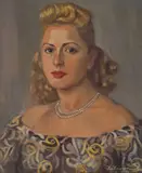 Hilda Haritinova, The pearl necklace, 1952, oil on canvas