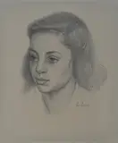 Vladimir Rilski, Portrait of a girl, pencil on paper