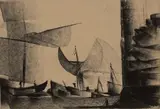 Vasil Ivanov, Space travel, charcoal on paper