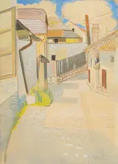 Vilko Gecan, Veduta of Sarajevo, gouache and watercolour on paper