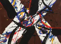 Composition by Edo Murtić, 1979, gouache on paper, offered Dec 2023