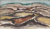 Frano Šimunović, Fields under the Hill, 1972, tempera on paper