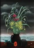 Ivan Generalić, Still Life by the Sea, 1954, tempera on glass