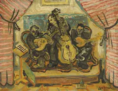 Marijan Detoni, Tamburica Players, 1939, oil on canvas