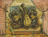 Marijan Detoni, Tamburica Players, 1939, oil on canvas
