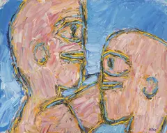 Đuro Seder, Father and Son, oil on canvas