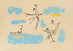 Albert Kinert, Morning, 1958, colored linocut