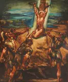 Maksimilijan Vanka, Martyrdom of Saint Sebastian, 1927, tempera and oil on paper