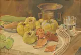 Slava Raškaj, Still Life with Quinces, 1898, watercolour on paper