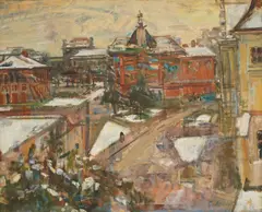 Raoul Goldoni, Winter in Zagreb, 1951, oil on canvas