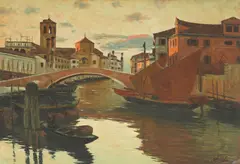 Emanuel Vidović, Chioggia - Canale della Vena, 1898, oil on canvas