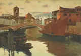 Emanuel Vidović, Chioggia - Canale della Vena, 1898, oil on canvas
