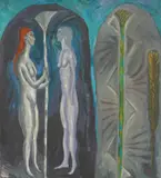 Zlatan Vrkljan, Duality, 1981, oil on canvas