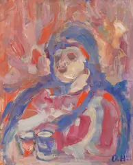 Oskar Herman, Cheers, tempera on paper