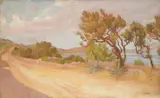 Ivan Tišov, Road by the Sea, oil on canvas